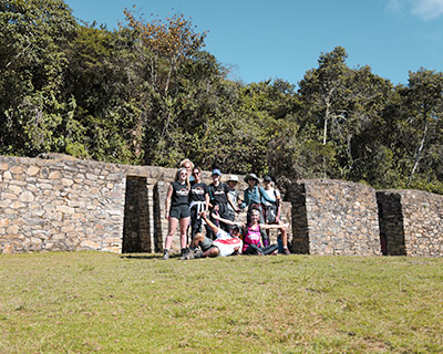 Group is arriving in Llaqtapata on the fourth day of trek
