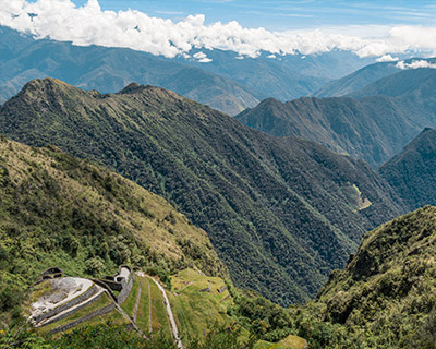 Remains of Inca structures in the middle of the mountains