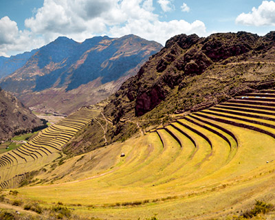 Panoramic image of the Pisaq archaeological site