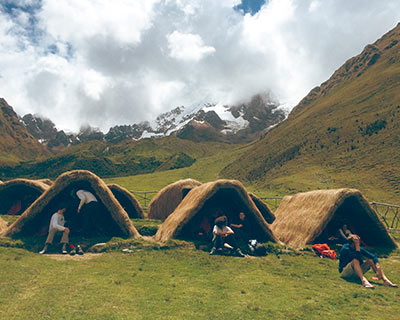 View from outside the accommodations at the Sky Camp